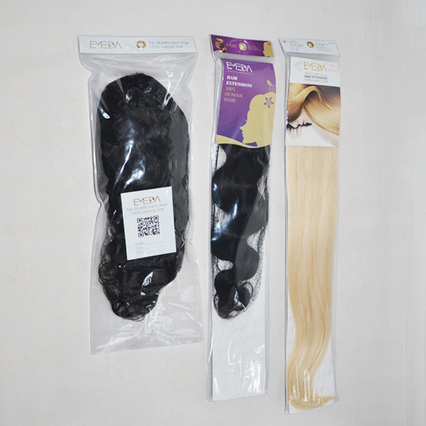 Wholesale custom Brazilian, Malaysian, Peruvian Hair PVC package with your own logo QM044